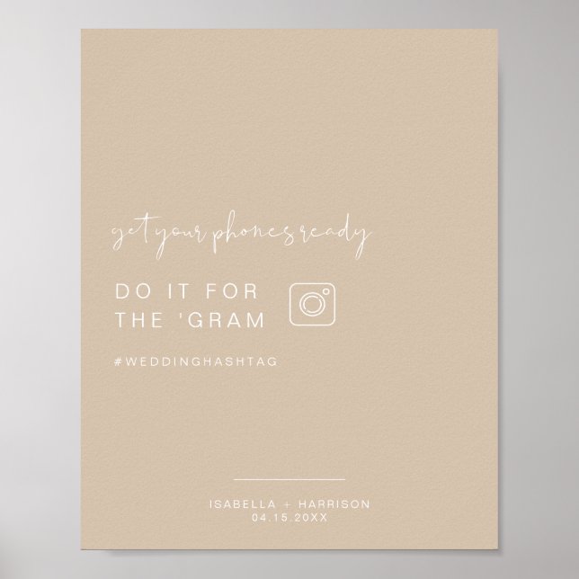 Affiche SYMBOLE Mariage INDIE Boho Beige Instagram (Devant)