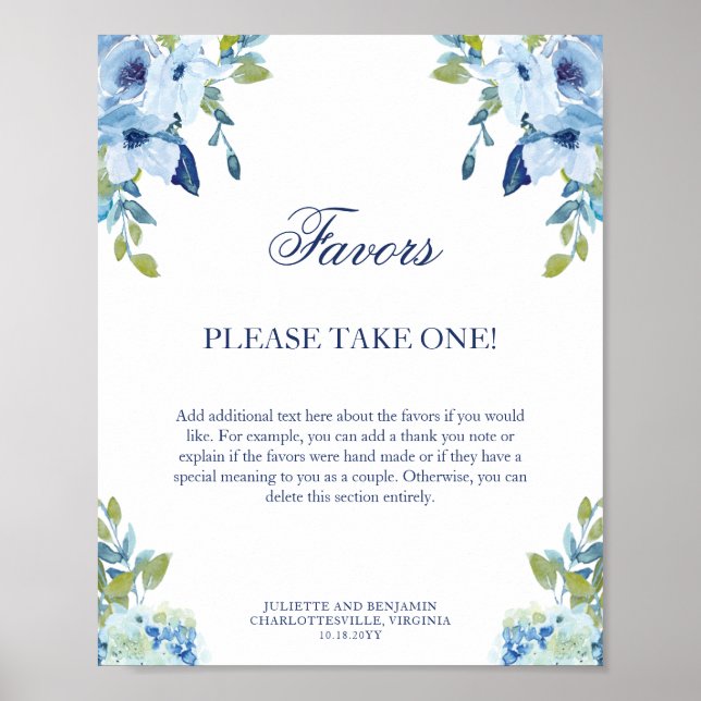 Affiche SYMBOLE Mariage Juliette Dusty Blue Faveurs (Devant)