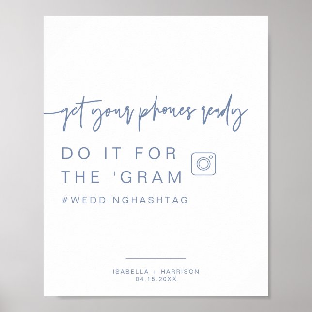 Affiche SYMBOLE Mariage MARLO Dusty Blue Instagram (Devant)