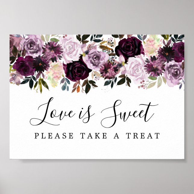 Affiche Symbole Mariage mauve et rose (Devant)