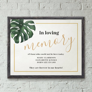 Affiche Symbole Mariage Monstera Leaf en mémoire d'amour