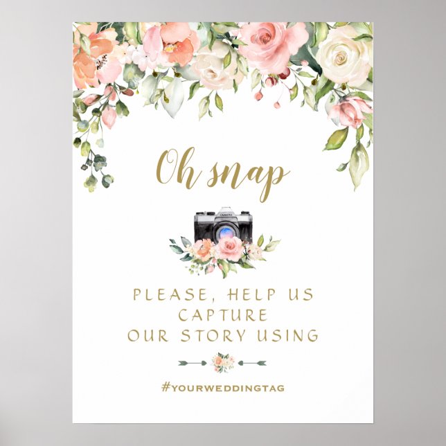Affiche Symbole Mariage rose pâle Oh Snap Instagram (Devant)