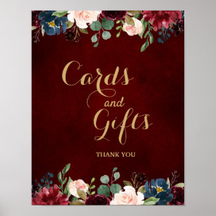 Affiche SYMBOLE Mariage Rustique Boho de la Marine Rouge d