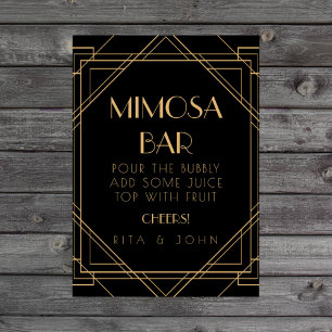 Affiche SYMBOLE Mariage Vintage Mimosa Gold Classic