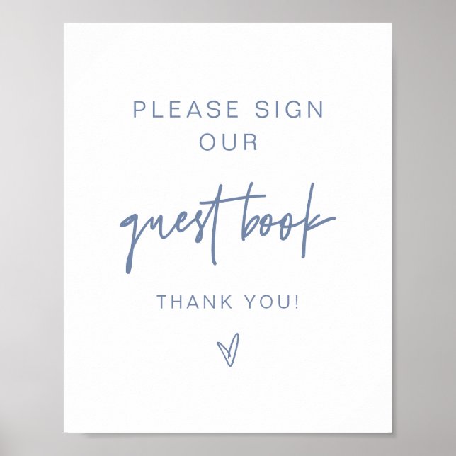 Affiche SYMBOLE MARLO Modern Boho Dusty Blue Guestbook (Devant)