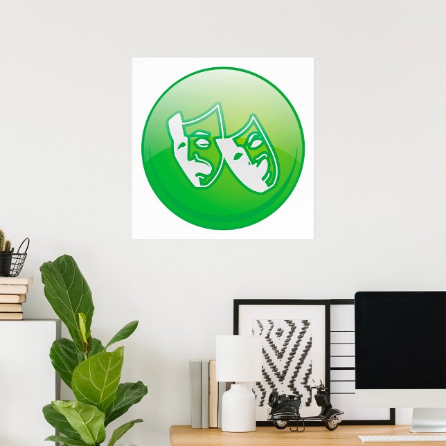 Affiche Symbole Masque Théâtre (Créateur téléchargé)