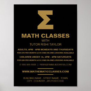 Affiche Symbole mathématique Sigma, classes mathématiques