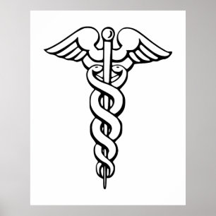 Affiche Symbole Médicale de Caduceus