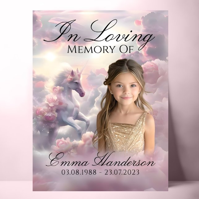 Affiche Symbole mémorial Unicorn enchanté personnalisable (Create a Unique Unicorn Memorial Sign with Custom Text)
