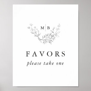 Affiche Symbole minimal formel de noces Monogrammes Faveur