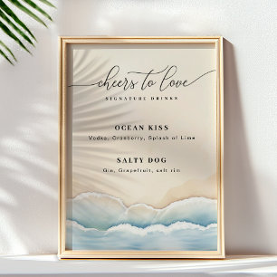 Affiche Symbole minimaliste Mariage plage Signature Boisso