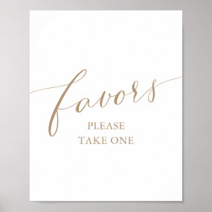 Affiche Symbole moderne Baby shower de calligraphie or Fav
