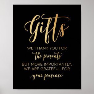 Affiche Symbole moderne Black & Gold Foil Cadeaux de maria