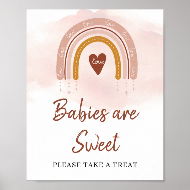 Affiche Symbole moderne Boho Blush Rose Rust Rainbow Sweet (Devant)