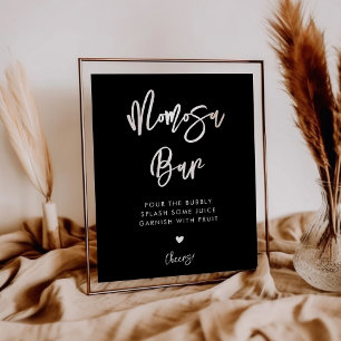 Affiche Symbole moderne contemporain noir Momosa bar