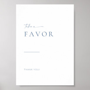 Affiche Symbole moderne de mariage Script Favors   Bleu