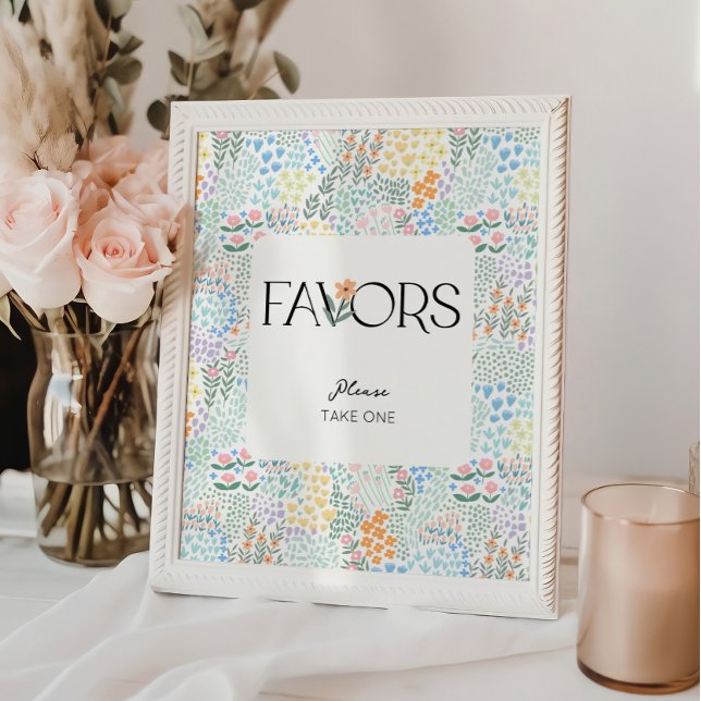 Affiche Symbole moderne Floral Girl Baby shower Faveurs (Créateur téléchargé)