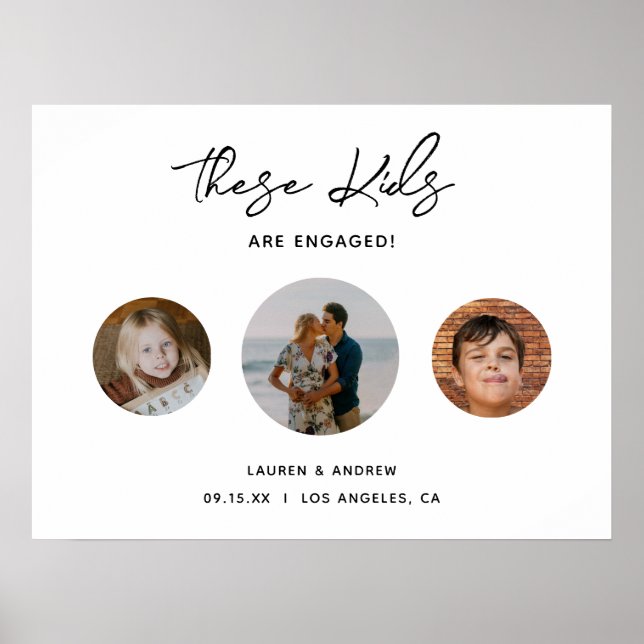 Affiche Symbole moderne Funy Kids Photo Engagement Party (Devant)