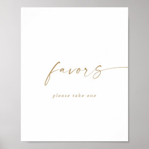 Affiche Symbole moderne Gold Script Wedding Favors
