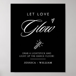 Affiche Symbole moderne Laisser l'amour Mariage lumineux