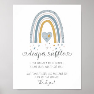 Affiche Symbole moderne Rainbow Heart Stars Boy Diaper Raf