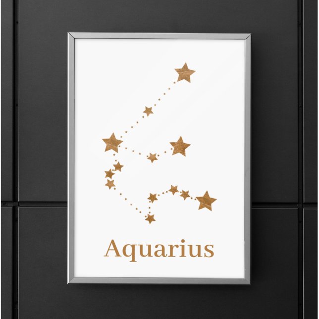 Affiche Symbole moderne Zodiac Gold Aquarius | Air de l'él (Créateur téléchargé)
