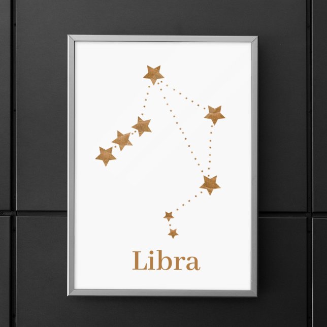 Affiche Symbole moderne Zodiac Gold Libra | Air de l'éléme (Créateur téléchargé)