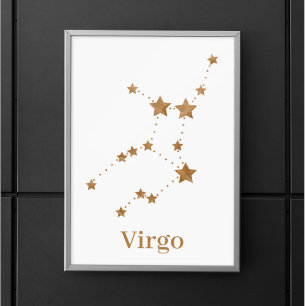 Affiche Symbole moderne Zodiac Gold Virgo   Élément Terre