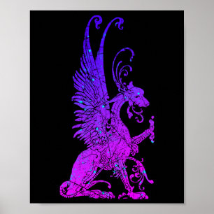 Affiche Symbole monstre de néon Basilisk Dragon Bête antiq