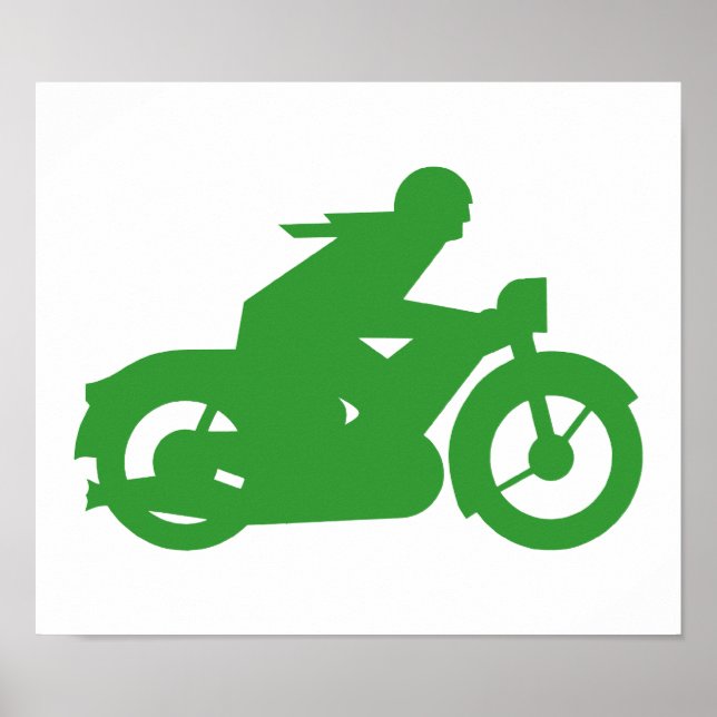 Affiche Symbole moto vert (Devant)