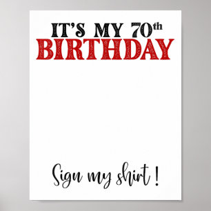 Affiche Symbole My 70th Birthday mignonne Femmes de 70 ans