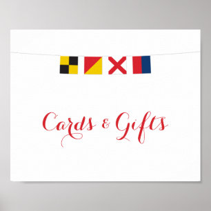 Affiche Symbole Nautique LOVE drapeaux Cartes et cadeaux