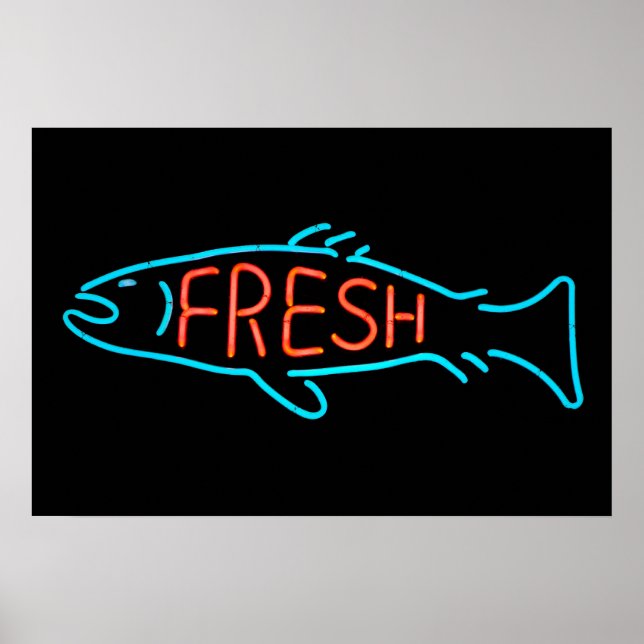 AFFICHE SYMBOLE NEON DU POISSON FRICE (Devant)