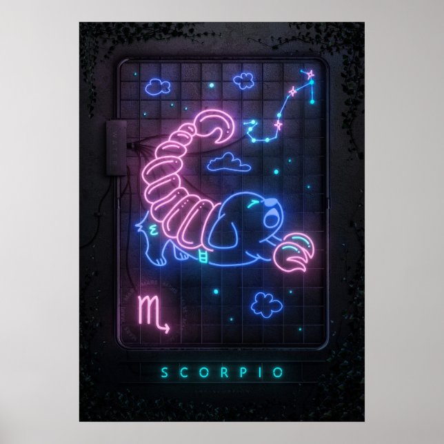 Affiche SYMBOLE NEON Scorpio (Devant)