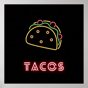 Affiche SYMBOLE NEON Tacos