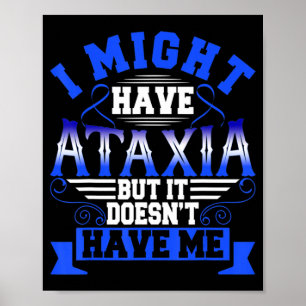 Affiche Symbole neurologique Ataxia Hémiataxie Bleu Ruban 