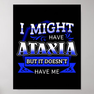 Affiche Symbole neurologique Ataxia Hémiataxie Bleu Ruban 