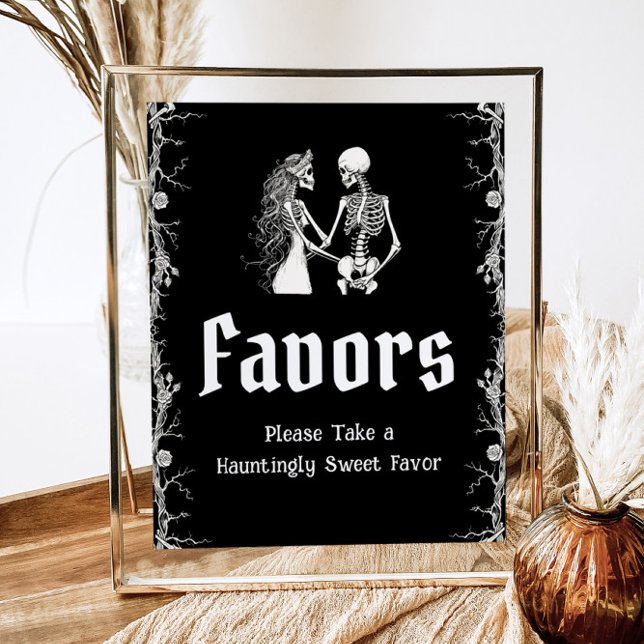 Affiche Symbole noir gothique d'Halloween Squelette Faveur (Créateur téléchargé)