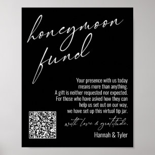 Affiche Symbole noir QR Code du Fonds pour la lune de miel