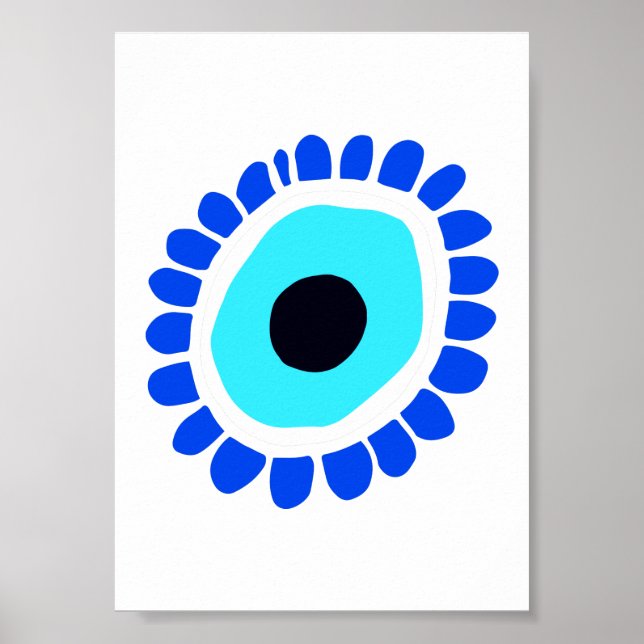 Affiche Symbole oculaire bleu blanc (Devant)