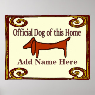 Affiche Symbole officiel Dachshund Chien