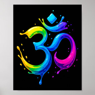 Affiche Symbole Om Arc-en-ciel Aum Chakra Yoga Méditation