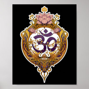 Affiche Symbole Om Spiritualité Zen Paix Yoga Méditation 