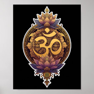 Affiche Symbole Om Spirituel Méditer Yoga Mantra Divin