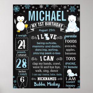 Affiche Symbole Onederland Penguin Ours Snowflakes