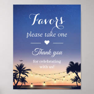 Affiche Symbole Palm Beach String Lights Wedding Favors