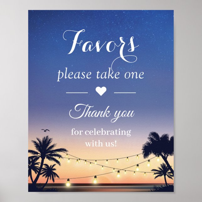 Affiche Symbole Palm Beach String Lights Wedding Favors (Devant)