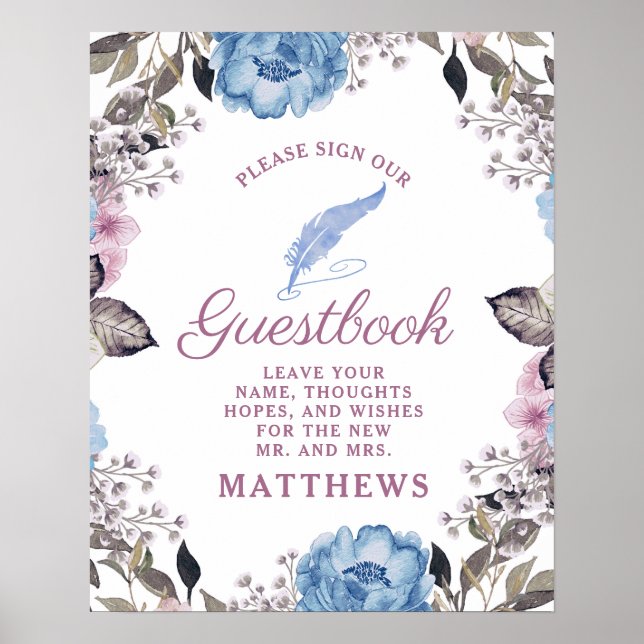 Affiche Symbole Parisien Bleu & Rose Signer notre livre d' (Devant)