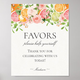 Affiche Symbole Pastel Citrus Floral Little Cutie Faveurs