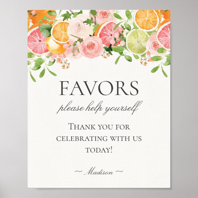 Affiche Symbole Pastel Citrus Floral Little Cutie Faveurs (Devant)